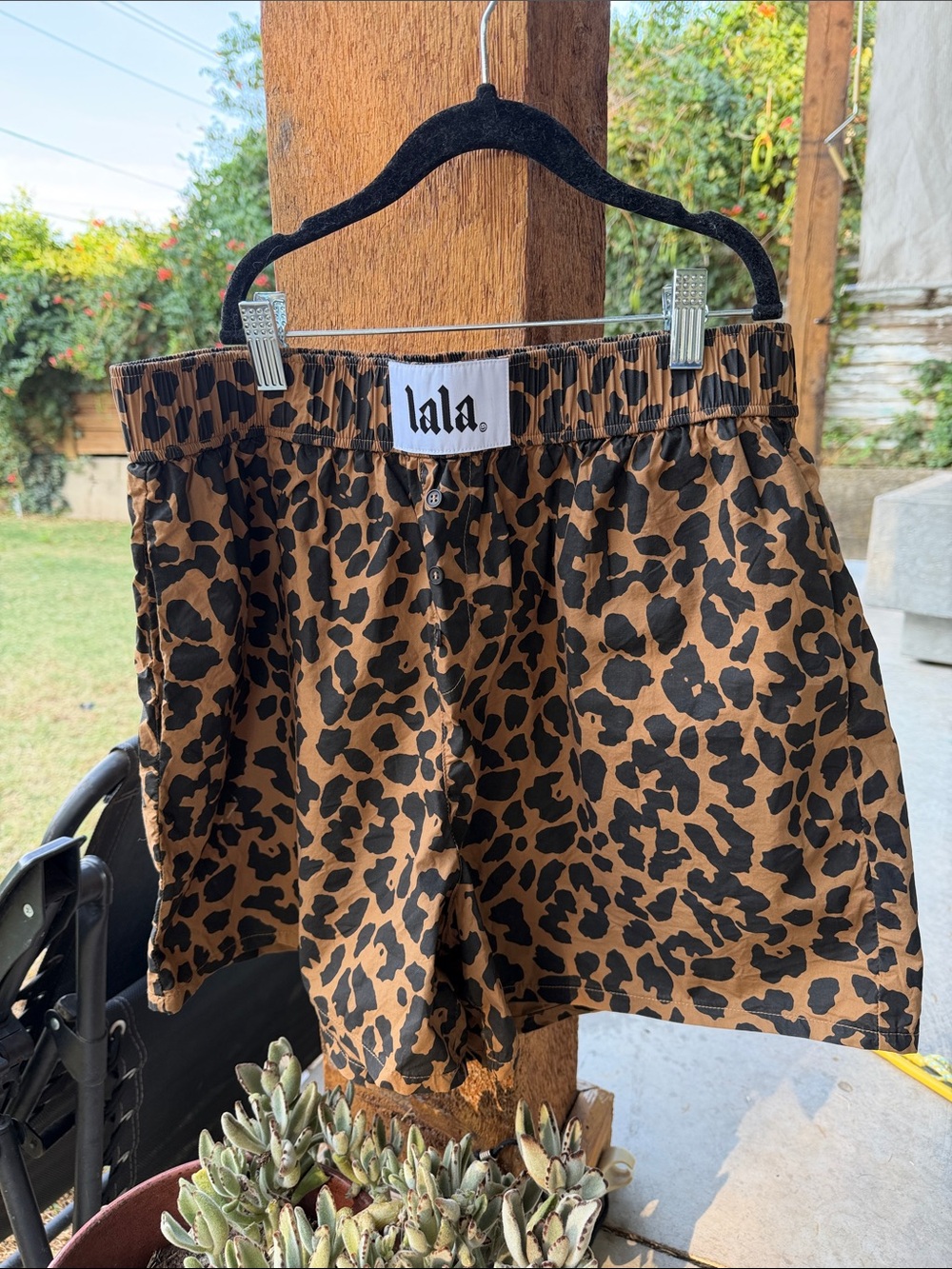 Dressed In La La Land shorts. On kids hanger